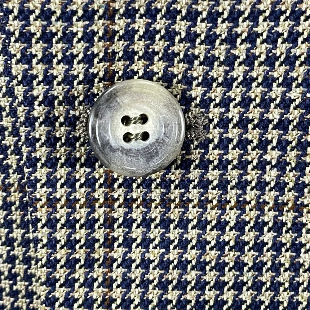 Jos A Bank Executive Collection Brown Houndstooth Silk Wool Blazer Sportcoat 40R